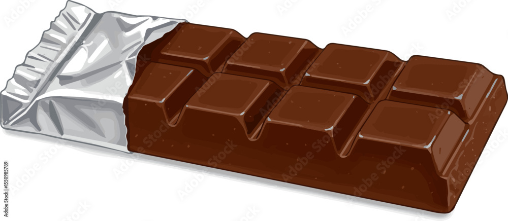 Fototapeta premium Create a Сhocolate bar vector art with white background.