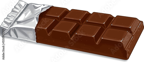 Create a Сhocolate bar vector art with white background.