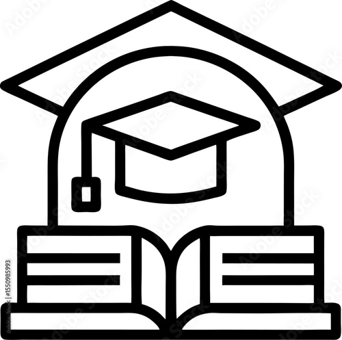 Graduation ceremony podium silhouette vector illustration. Perfect for academic, educational, and success-themed designs.