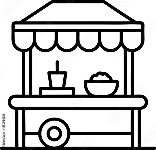 Street Food Line Icon, Outline Symbol Vector Illustration