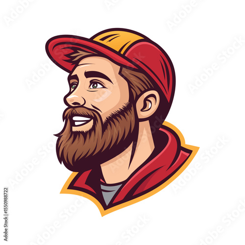 Vector Illustration of Male Head Mascot – Bold Character Logo Design Featuring Strong Man Face in Modern Style – Perfect for Sports Teams, Gaming, Branding, or Esports Logos	
