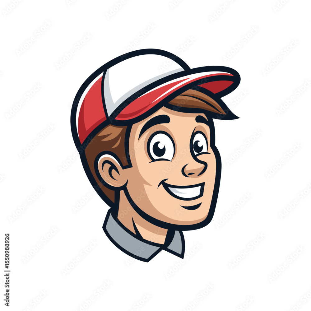 Obraz premium Vector Illustration of Male Head Mascot – Bold Character Logo Design Featuring Strong Man Face in Modern Style – Perfect for Sports Teams, Gaming, Branding, or Esports Logos 