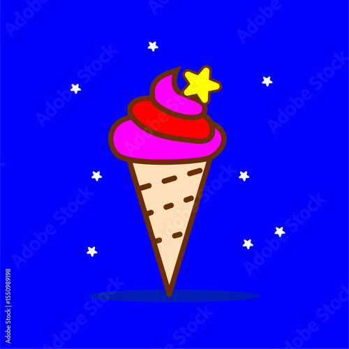 ice cream vector abstract full color