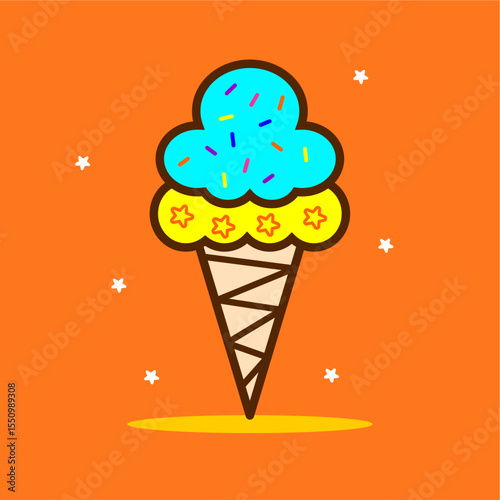 ice cream vector abstract full color