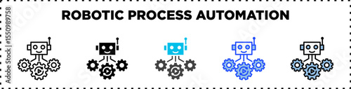 Robotic Process Automation Icon Pack Line Glyph