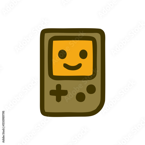 Cartoon Vintage Tech Icons with Cute Faces and Retro Vibes, A grid of 16 smiling cartoon icons of retro gadgets like cassette tapes, Walkman, radio, and floppy disks—perfect for nostalgic tech themes 