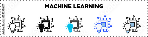 Machine Learning Icon Pack Line Glyph