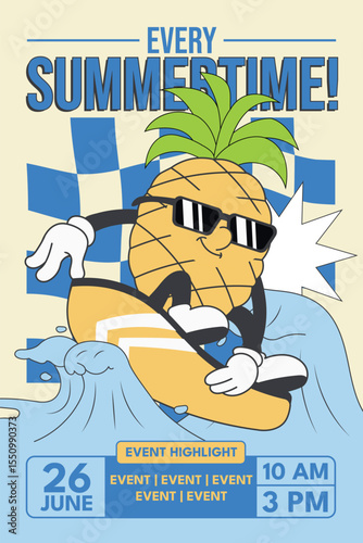Summer promotion poster banner with summer tropical beach vibes background