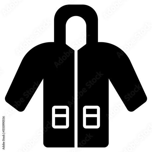 Raincoat black icon