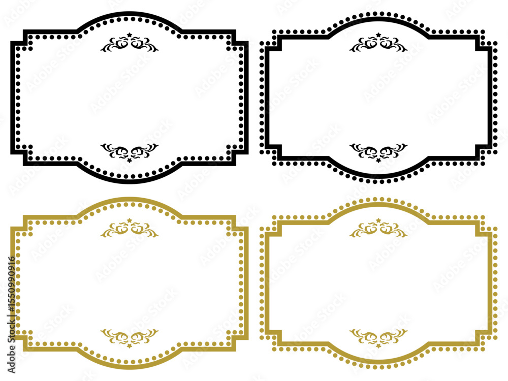 Obraz premium 星のアンティークフレーム〜ブラックとゴールドのセット〜