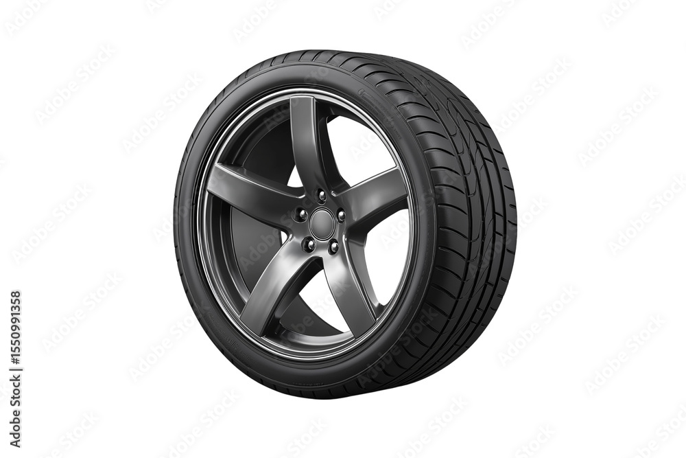 Car wheel isolated on a white background - 3d rendering Car wheel isolated on a white background - 3d rendering