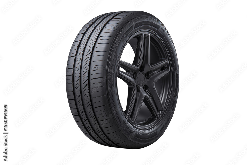 Fototapeta premium Car wheel isolated on a white background - 3d rendering