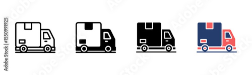 Delivery Truck icon sheet multiple style collection