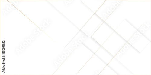 Abstract white background design with layers of textured white transparent material in triangle and squares shapes. White color technology concept geometric line vector white light grey background.	
