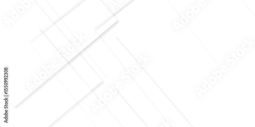 Abstract white background design with layers of textured white transparent material in triangle and squares shapes. White color technology concept geometric line vector white light grey background.	
