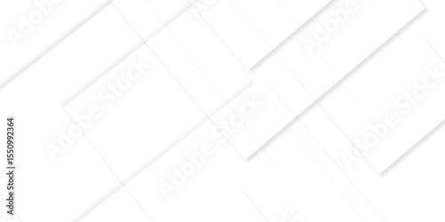 Abstract white background design with layers of textured white transparent material in triangle and squares shapes. White color technology concept geometric line vector white light grey background.	

