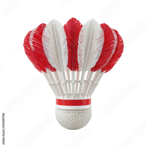 Red and white shuttlecock (14)