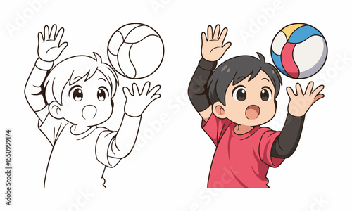 volleyball player coloring page for kids
