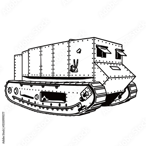 Tank silhouette image on white background