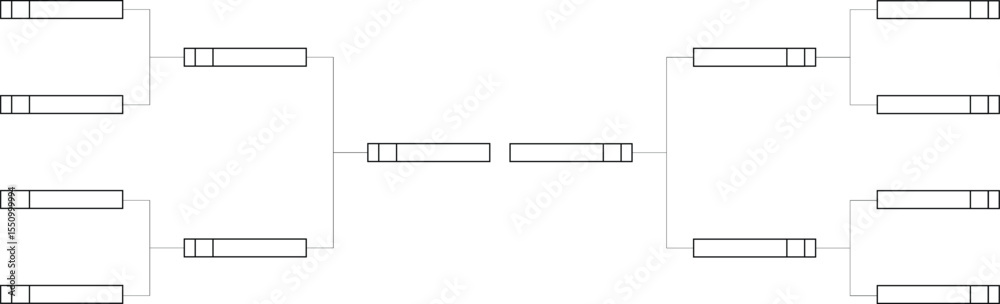 Fototapeta premium Split Region Tournament Bracket – 8 Team Knockout Format