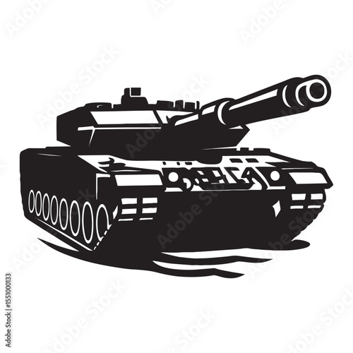 Tank silhouette image on white background