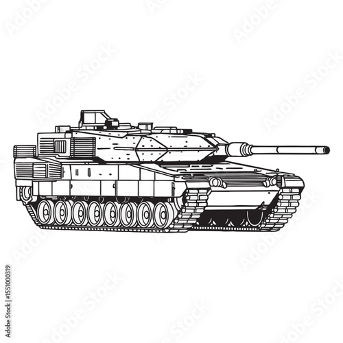 Tank silhouette image on white background