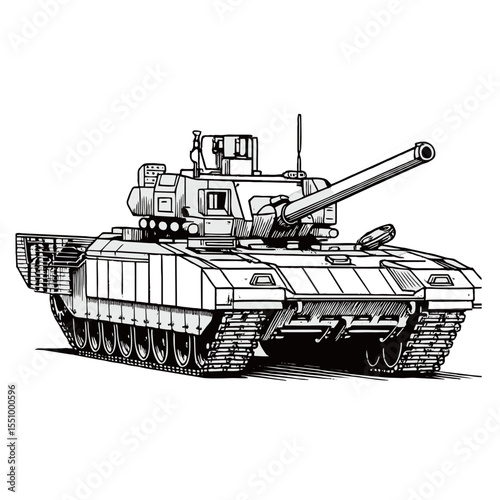 Tank silhouette image on white background