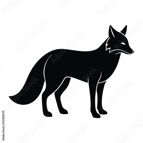 fox silhouette on white background