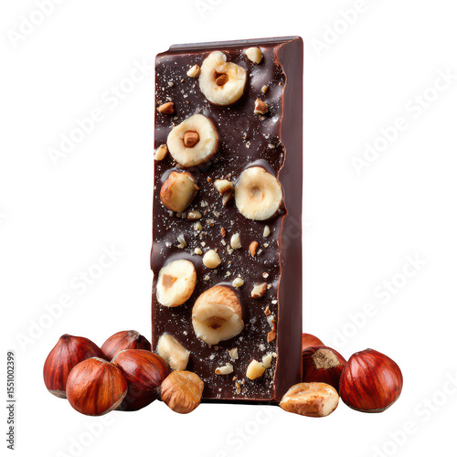 Dark chocolate bar studded with hazelnuts (1)