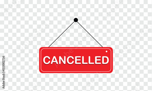 Cancelled stamp symbol element transparent background . Vector Illustration . EPS 10 . 