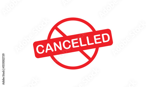 Cancelled stamp symbol element transparent background . Vector Illustration . EPS 10 . 