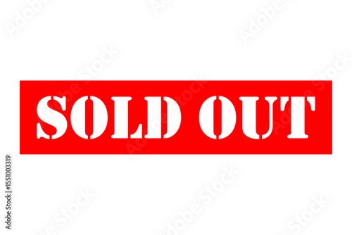 SOLD OUT - Red Rubber Stamp with text SOLD OUT 
