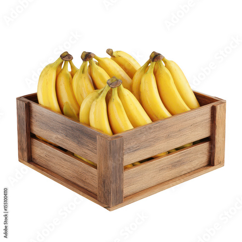 Wooden crate filled with yellow bananas (9)