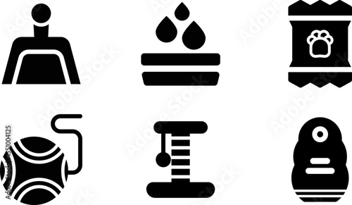 Modern Rounded Filled Pet Shop Icon Set