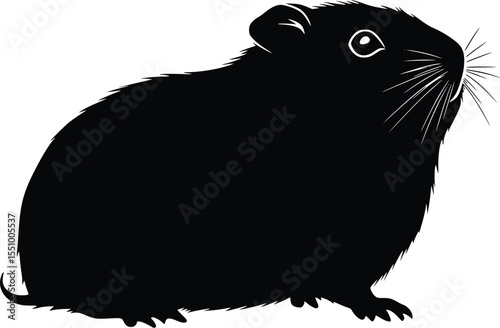 Stylish Guinea Pig Silhouette:  Bold, Monochrome Vector Illustration, Perfect for Pet-Related Designs and Logos.