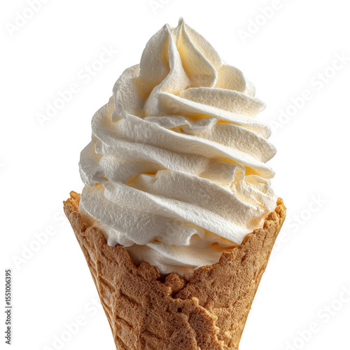 Close-up of a vanilla ice cream cone