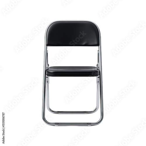 Black folding chair, front view (4)