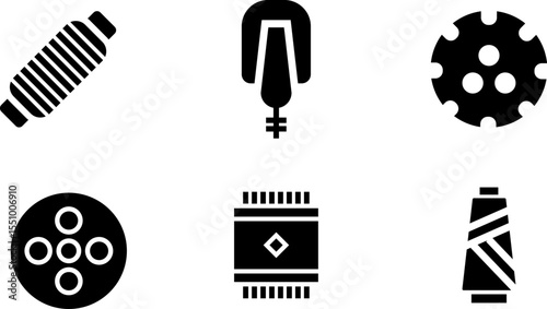 Modern Rounded Filled Sweing Icon Set