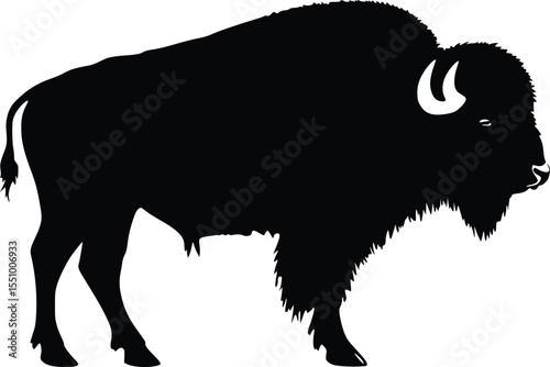 American Bison Silhouette: Strong, Majestic, Powerful Animal Icon