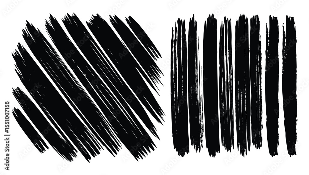 Black and white barcode vector illustration with brush paint texture design