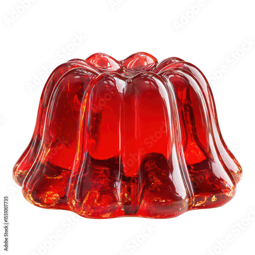 Red jelly dessert, a vibrant, glossy dome