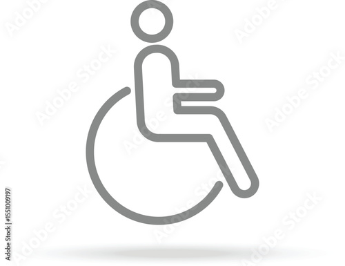Disabled icon in trendy thin line style isolated on white background medical symbol for your design apps logo ui vector illustration