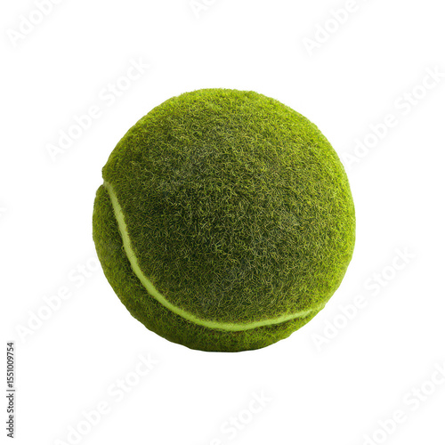 Green tennis ball, close-up view (2)