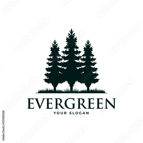 evergreen trees logo design