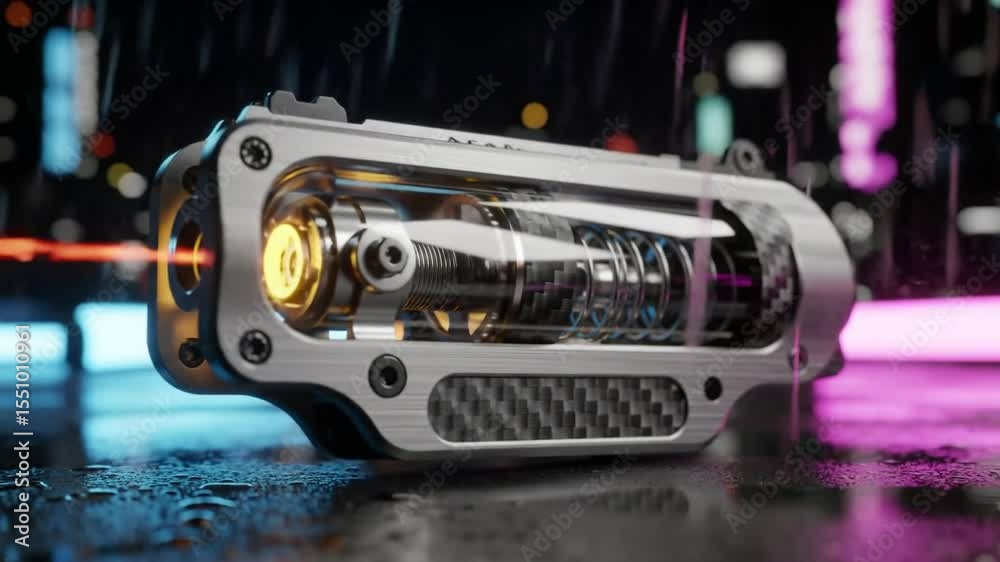 Futuristic Pocket Knife Design With Transparent Mechanism