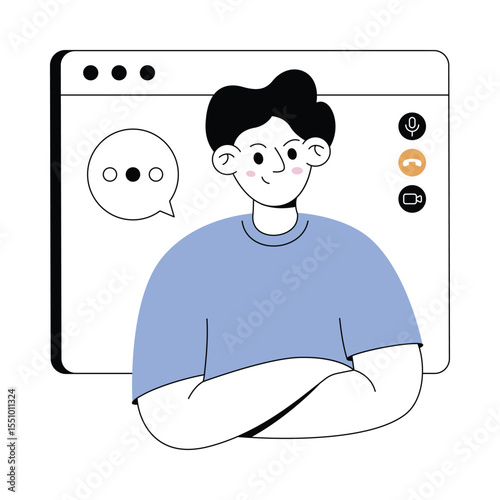 Video Conference Modern illustrations. Eps 10 file on transparent background