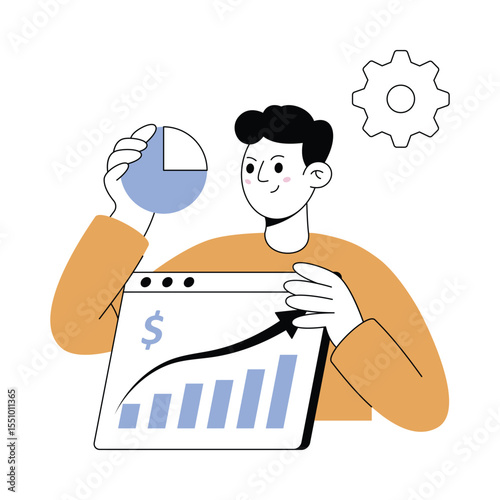 Market Momentum Modern illustrations. Eps 10 file on transparent background