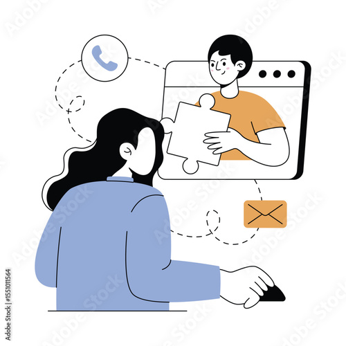 Collaborate to Compete  Modern illustrations. Eps 10 file on transparent background