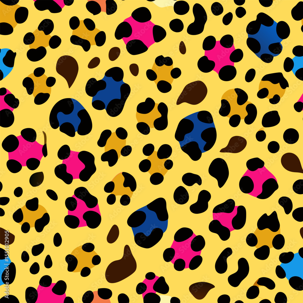 Obraz premium Colorful Leopard Print. Abstract Seamless Pattern Design