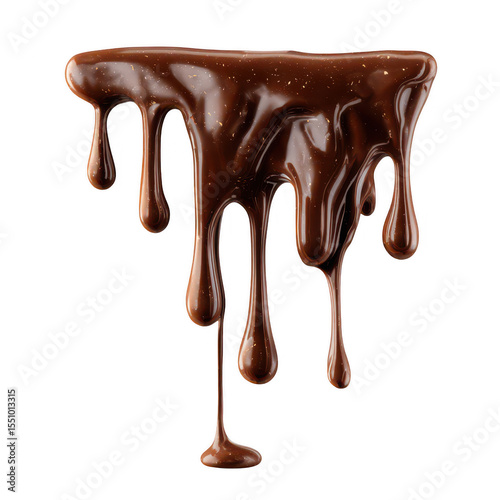 Melted chocolate drips in a triangular shape